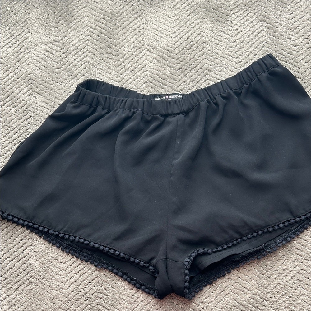 Brandy Melville Black Elastic Waist Shorts - Picture 3 of 9